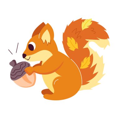 Sonbahar yapraklarıyla dolu bahçe arabası, düz çıkartma.