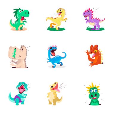 Dinozor Sürüngen Etiketleri Paketi