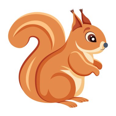 Şirin düz bir sincap ikonu.