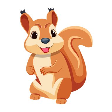 Şirin düz bir sincap ikonu.