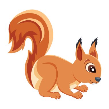 Şirin düz bir sincap ikonu.