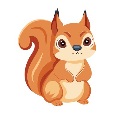 Şirin düz bir sincap ikonu.