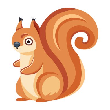 Şirin düz bir sincap ikonu.