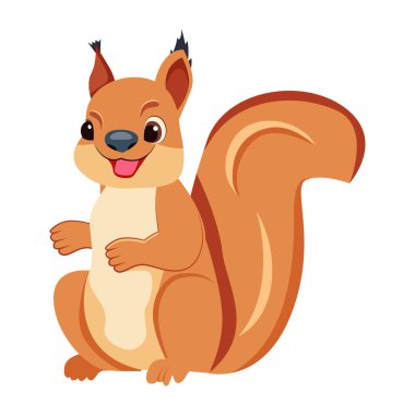 Şirin düz bir sincap ikonu.