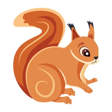 Şirin düz bir sincap ikonu.