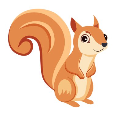 Şirin düz bir sincap ikonu.