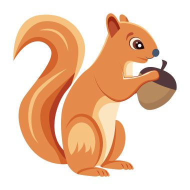 Şirin düz bir sincap ikonu.