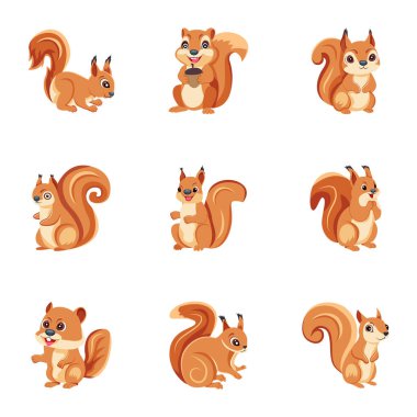 Şirin Çizgili Düz Simgeler Kümesi