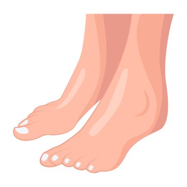 Düz bir kadın ayağı ikonu