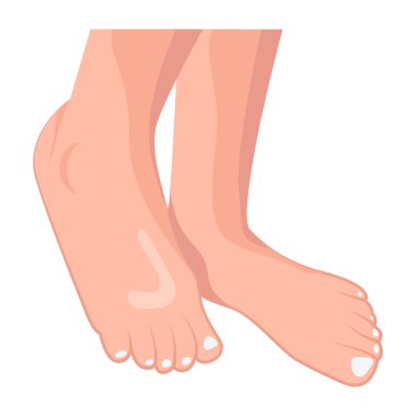 Düz bir kadın ayağı ikonu