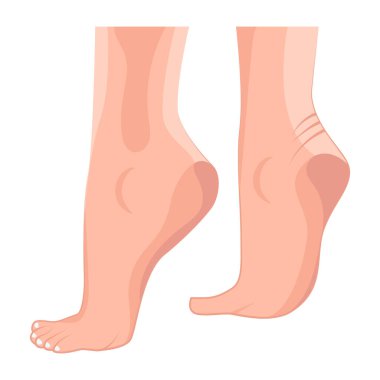 Düz bir kadın ayağı ikonu