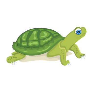 Şirin düz bir kaplumbağa ikonu.