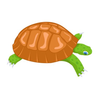 Şirin düz bir kaplumbağa ikonu.