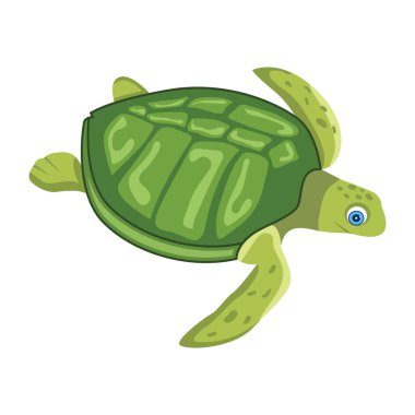 Şirin düz bir kaplumbağa ikonu.