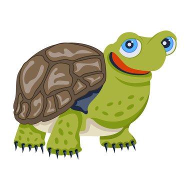 Şirin düz bir kaplumbağa ikonu.