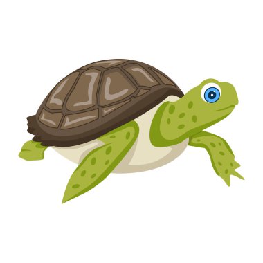 Şirin düz bir kaplumbağa ikonu.