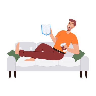 Çay içen kadınları gösteren düz karakter çizimi.