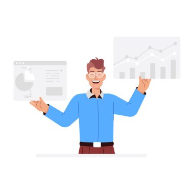 Karakter tabanlı veri analizi düz illüstrasyon