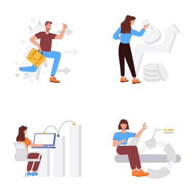 İlerleme Analizi Düz Çizimler Koleksiyonu