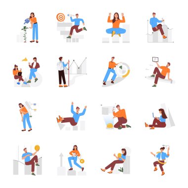 İlerleme ve Üretkenlik Koleksiyonu Düz Çizimler