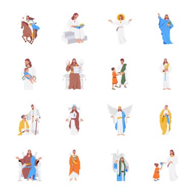 Kullanışlı Kutsal İsa Düz Karakter Çizimleri