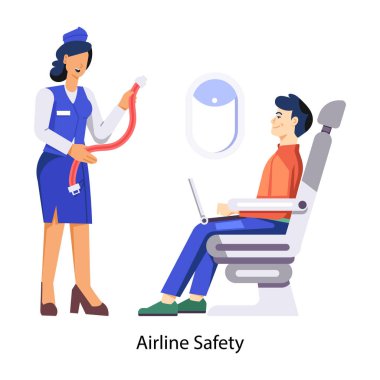 Bagaj vagonu iten kadın, düz çizim.