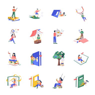 Düz Karakter Çizimleri Okuma Kitabı Koleksiyonu