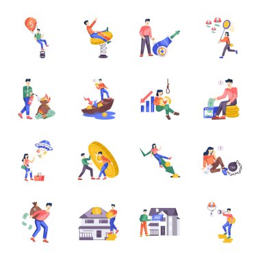 Finansal Kriz ve Şişme Çizimleri Koleksiyonu