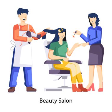 Düz bir kuaförlük çizimi