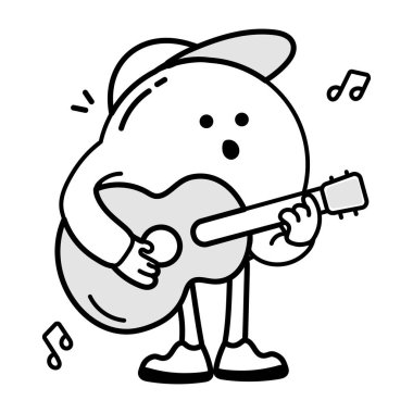 Tatlı bir taconun karalama stili maskotu.