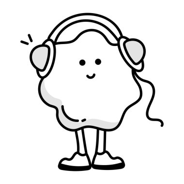 Tatlı bir taconun karalama stili maskotu.