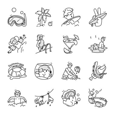 Dalış ve Yüzme Dondurma Simgeleri Paketi