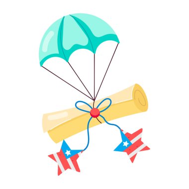 Elinde bayrak tutan vatansever bir çocuk etiketi.