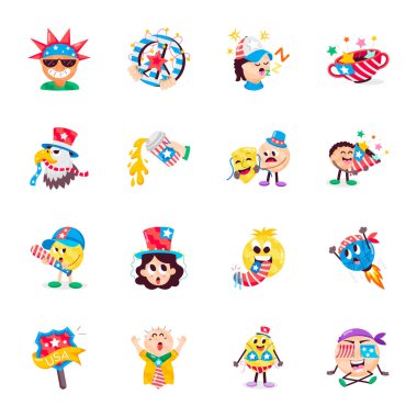 ABD Kutlamaları Koleksiyonu Düz Etiketler