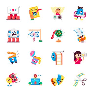 16 Film Yapım Düz Etiketi Koleksiyonu