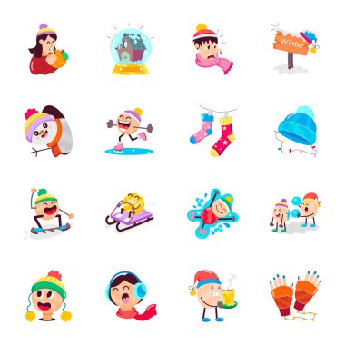 Şirin Kış ve Noel Çıkartmaları Paketi