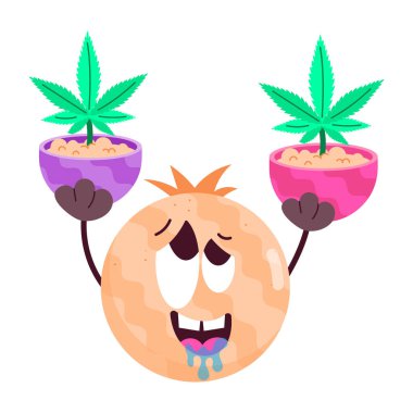 Nane yapraklarının düz stil etiketi