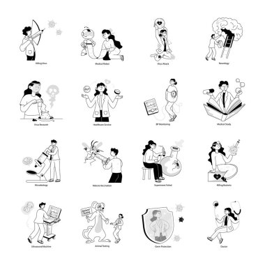 El Çizimi Mini Tıbbi Test Çizimleri