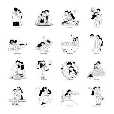 Çift Kaşıklı Doodle Mini Çizimleri Koleksiyonu