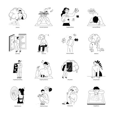 16 Amnezi Doodle Mini Çizimleri Paketi