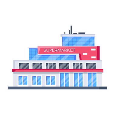 Bir alışveriş merkezinin düzenlenebilir izometrik simgesi