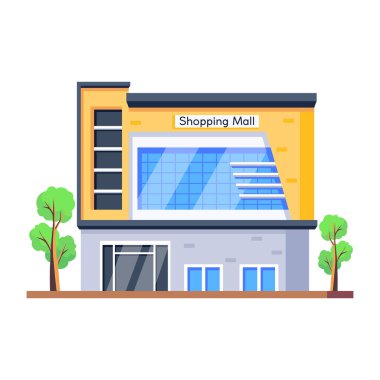Bir alışveriş merkezinin düzenlenebilir izometrik simgesi