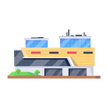 Bir alışveriş merkezinin düzenlenebilir izometrik simgesi