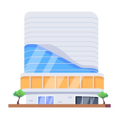 Bir alışveriş merkezinin düzenlenebilir izometrik simgesi