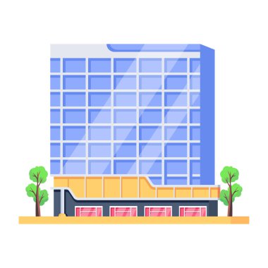 Bir alışveriş merkezinin düzenlenebilir izometrik simgesi