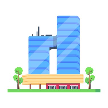 Bir alışveriş merkezinin düzenlenebilir izometrik simgesi