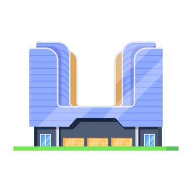 Bir alışveriş merkezinin düzenlenebilir izometrik simgesi