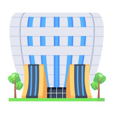 Bir alışveriş merkezinin düzenlenebilir izometrik simgesi