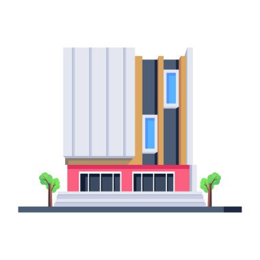 Bir alışveriş merkezinin düzenlenebilir izometrik simgesi