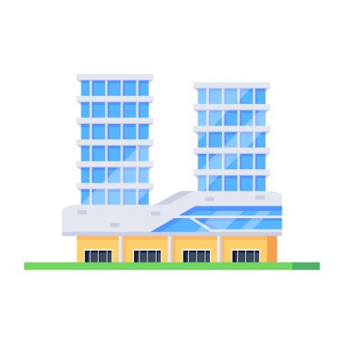 Bir alışveriş merkezinin düzenlenebilir izometrik simgesi